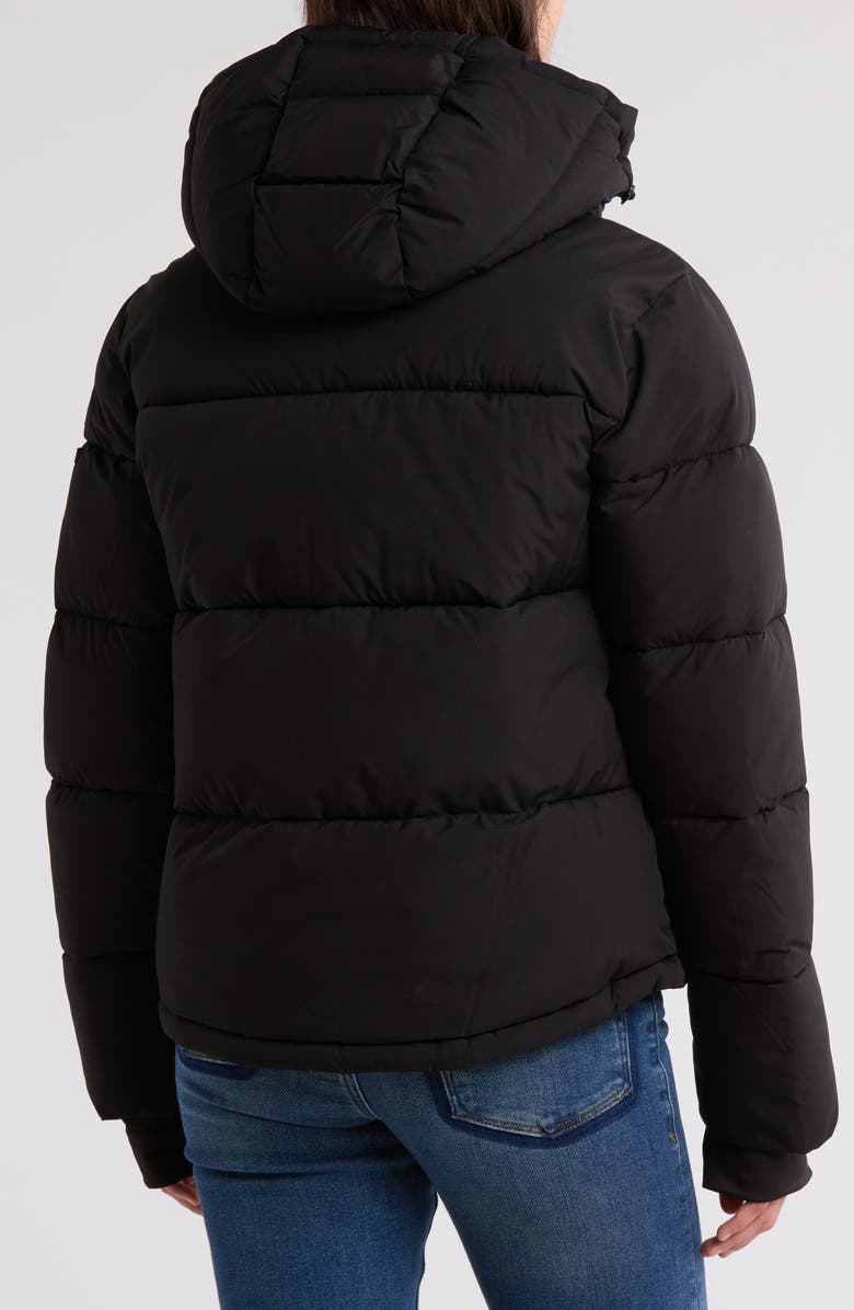 BCBGeneration Channel Quilted Hooded Short Puffer Jacket, Alternate, color, 