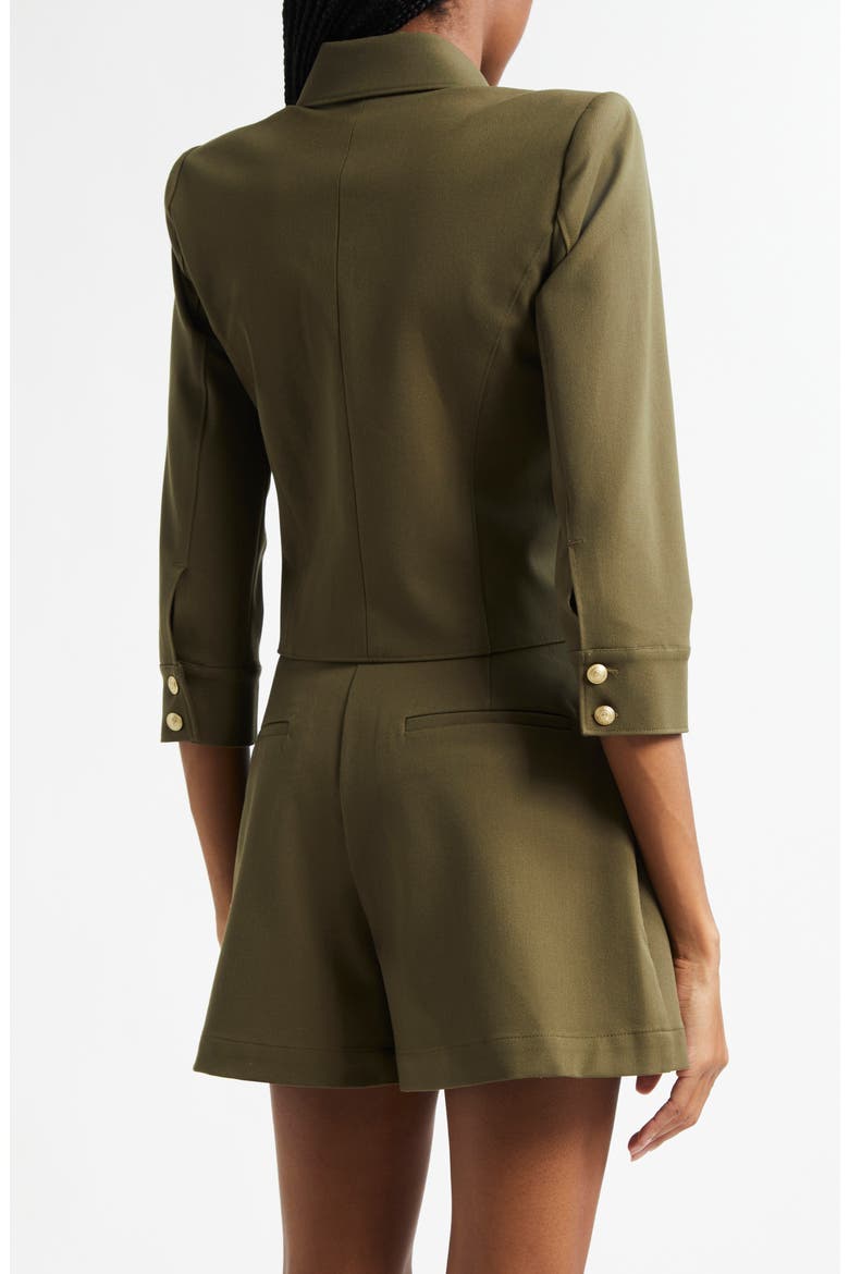 Kumi Fitted Crop Jacket, Alternate, color, IVY GREEN
