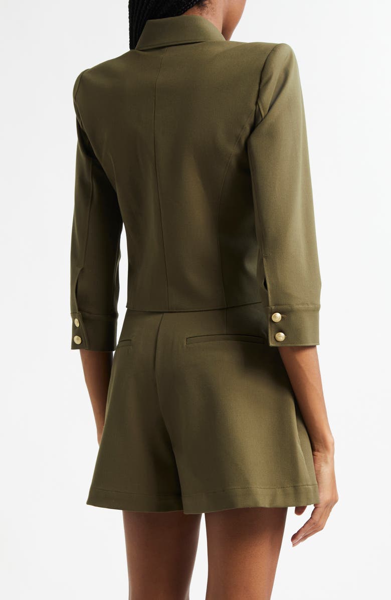 L'AGENCE Kumi Fitted Crop Jacket, Alternate, color, Ivy Green