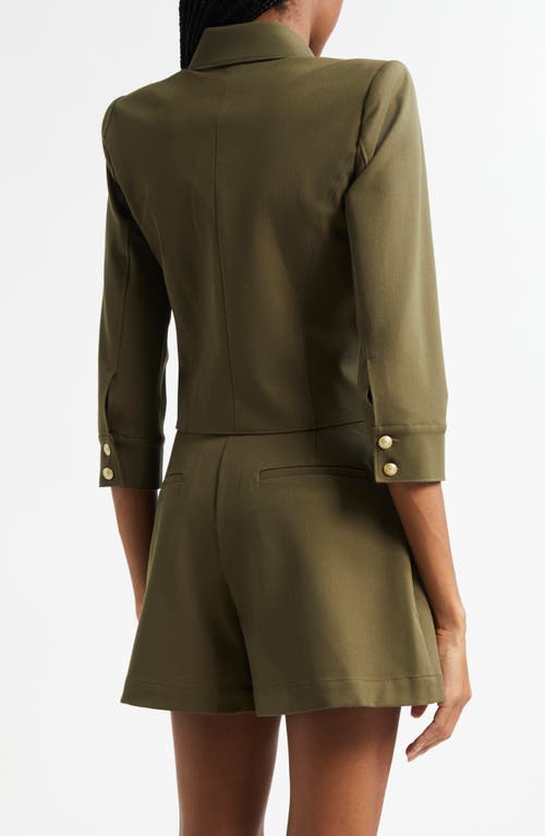L'agence Kumi Cropped Jacket In Green