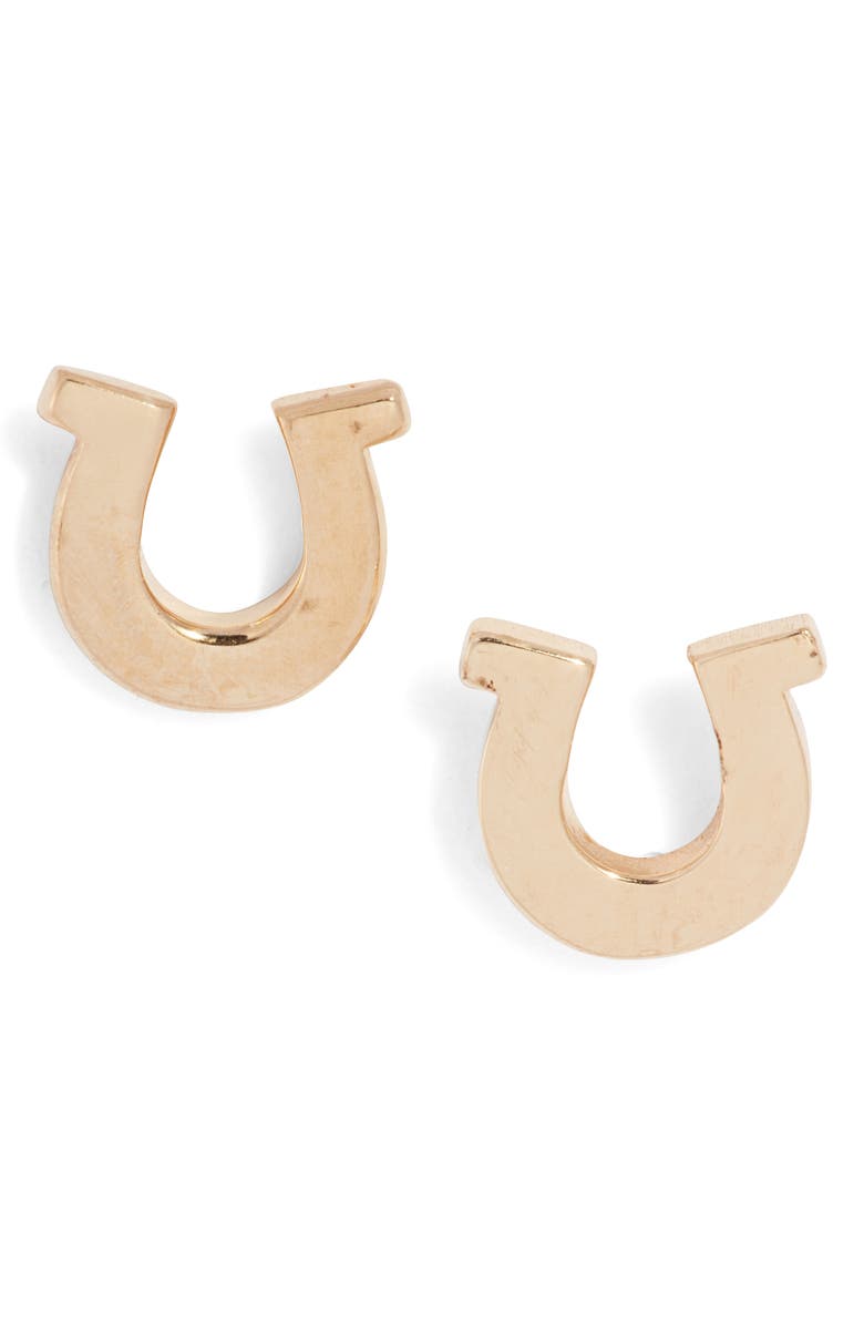 Anzie Jac+Jo Icon Horseshoe Stud Earrings, Main, color, 