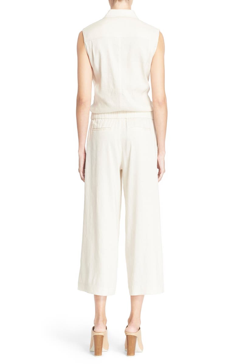 Vince Sleeveless Linen Blend Jumpsuit, Alternate, color, 