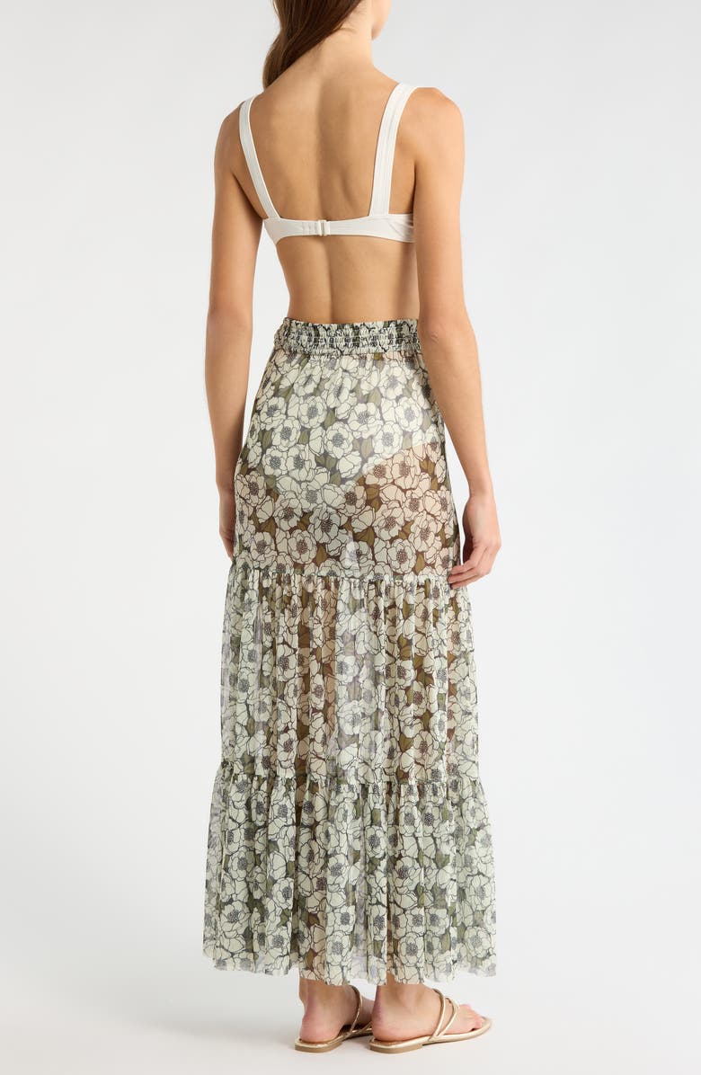 Hutch Sheer Cover-Up Maxi Skirt, Alternate, color, Black Poppies