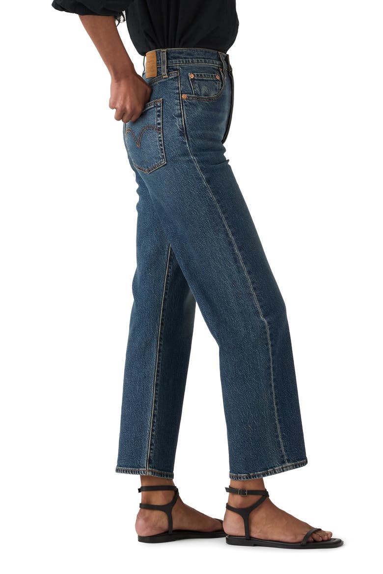 Ribcage High Waist Ankle Straight Leg Jeans, Alternate, color, ANALYZE THIS LTW
