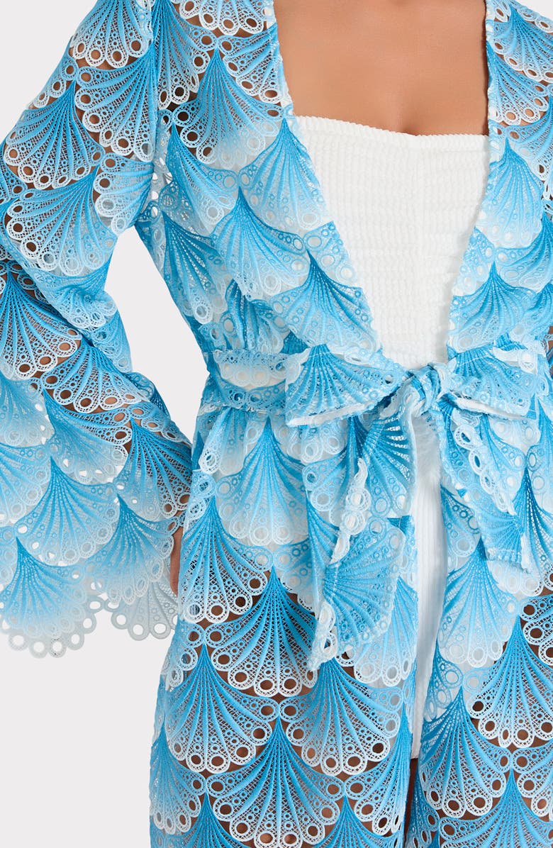 Milly Jessie Bubble Wave Lace Cover-Up Dress, Alternate, color,