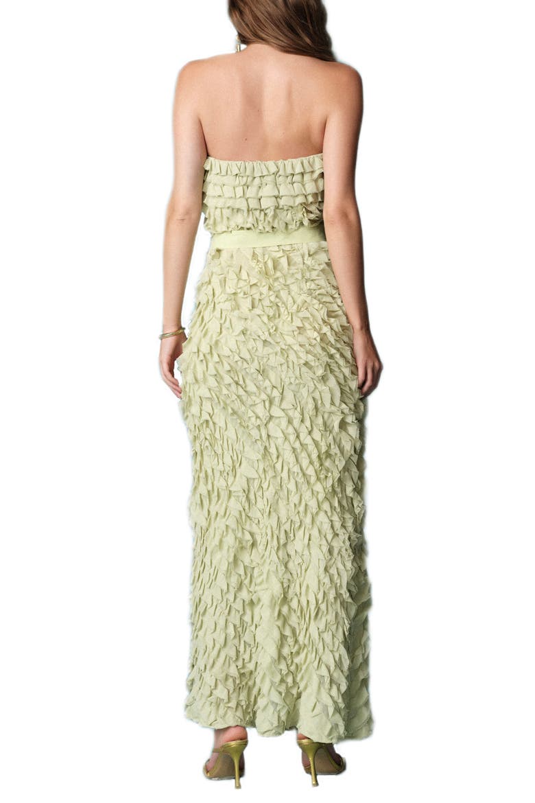 Strapless Ruffled Maxi Dress, Alternate, color, PISTACHIO