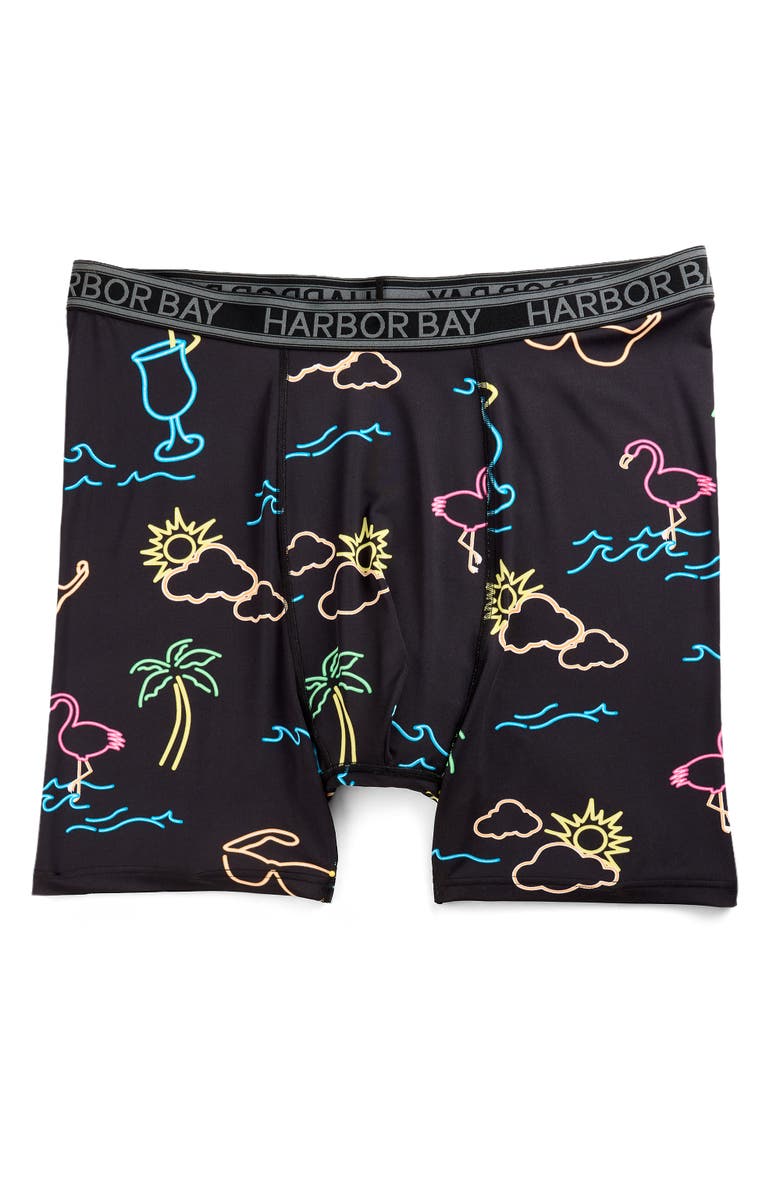 Harbor Bay by DXL Big & Tall Cooling Performance 5 Inch Boxer Briefs V3, Main, color, Vitamin Sea