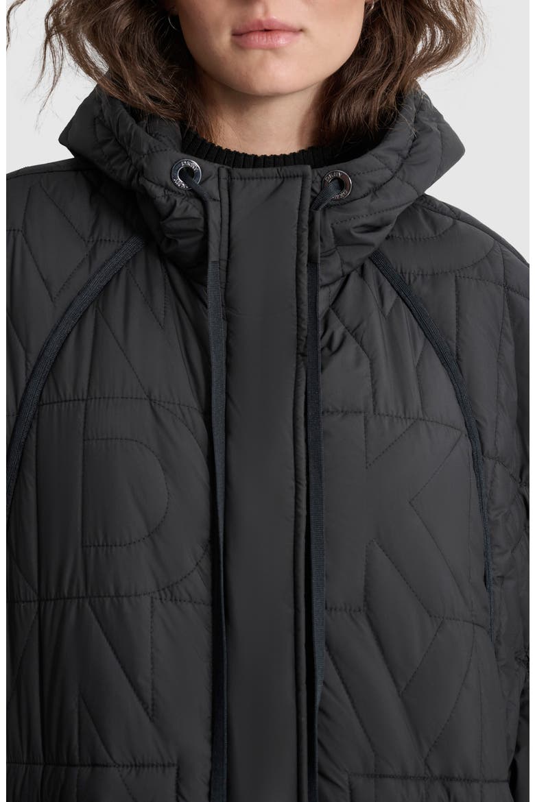 Oversize Quilted Hooded Cape, Alternate, color, BLACK