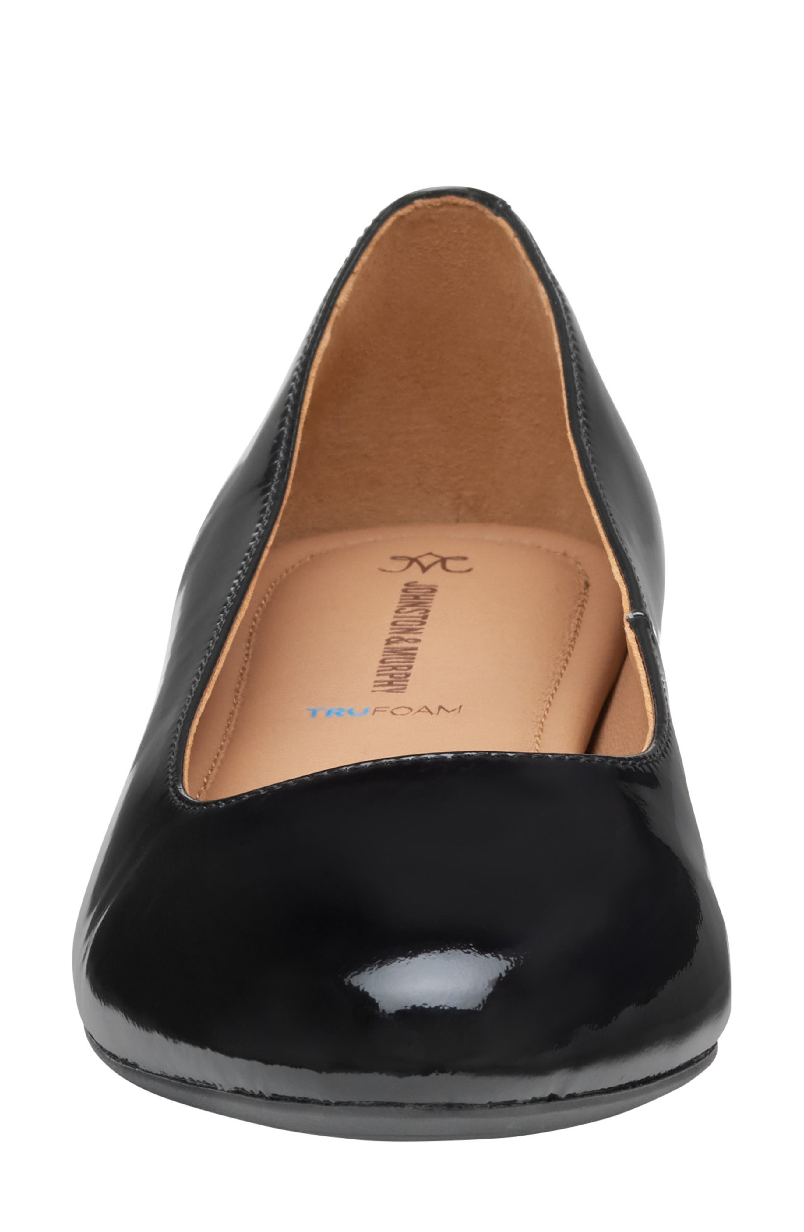 Johnston & Murphy Delanie Ballet Flat, Alternate, color, Black Patent Leather