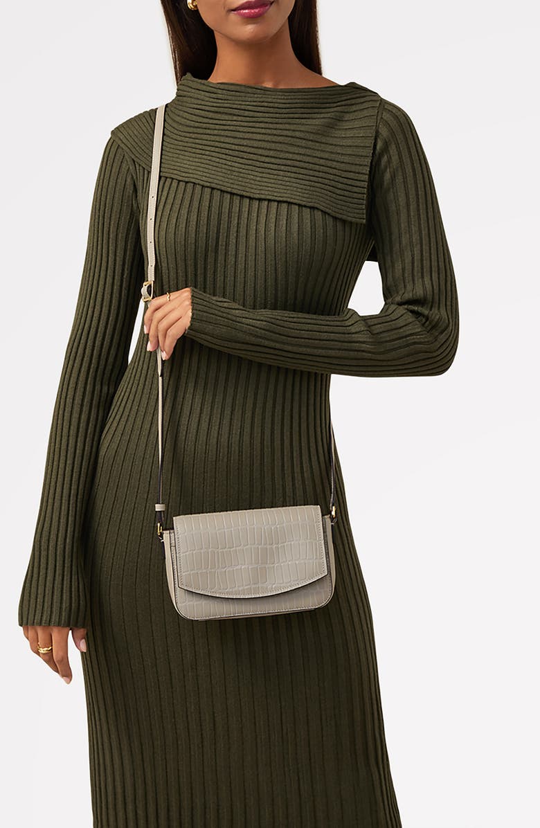 Radley River Road Mini Croc Embossed Crossbody Bag, Alternate, color, Pumice