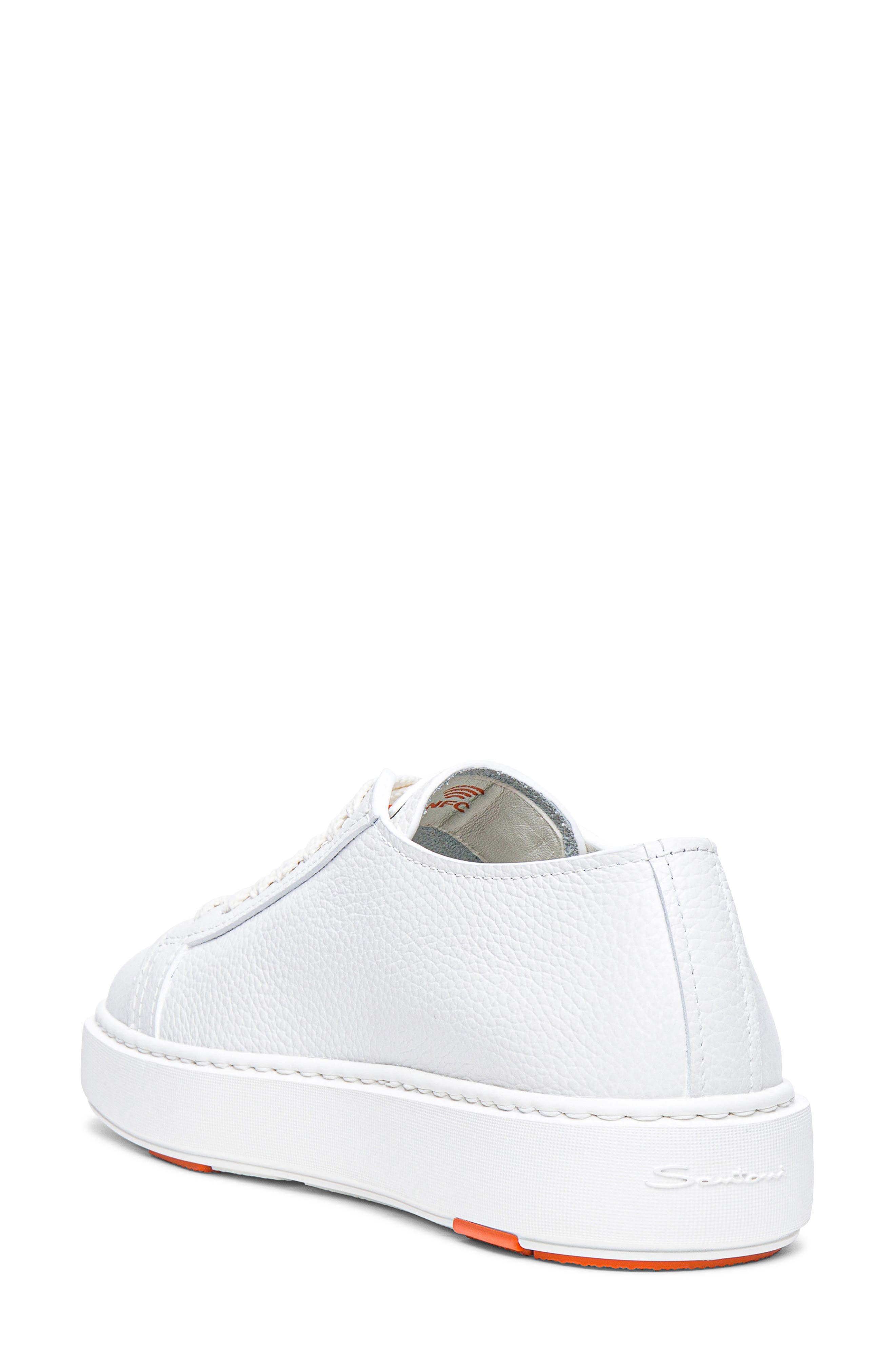 Women's Anginal White Tumbled Leather Sneaker, Alternate, color, WHITE