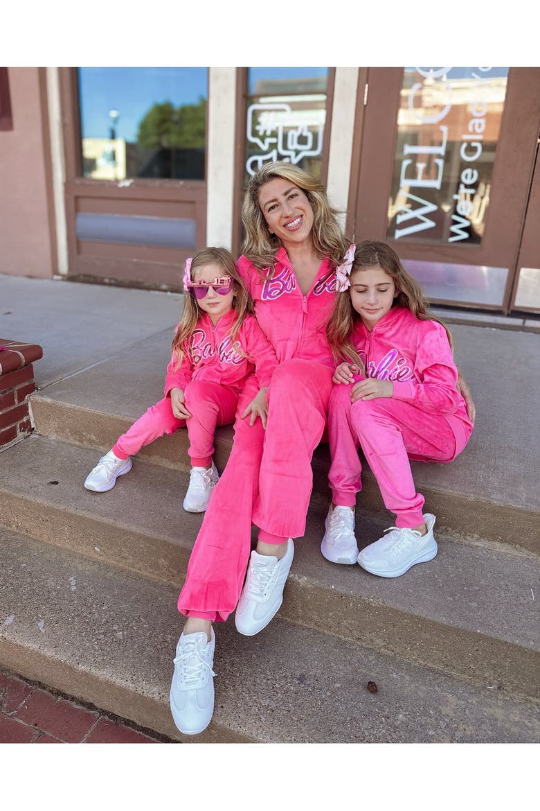 Velour Hoodie and Pants Set and Coverall, Alternate, color, Bubblegum Pink