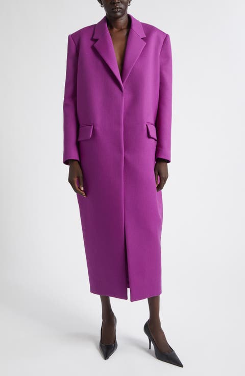 Wool Gabardine Long Sack Coat