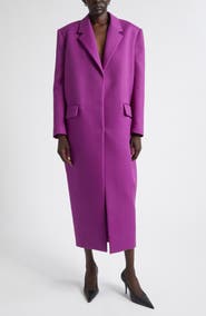 Balenciaga Wool Gabardine Long Sack Coat