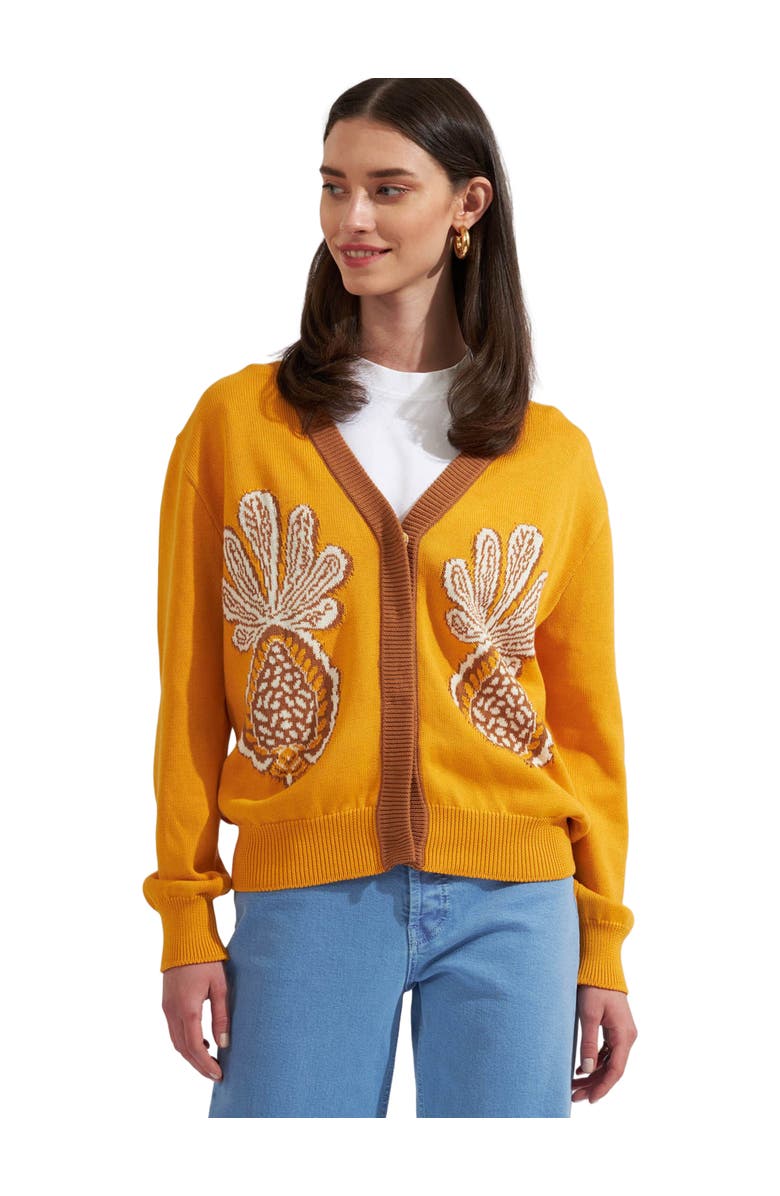 La DoubleJ Pineapple Cardigan Ivory, Main, color,