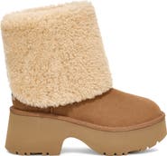 Ugg Women s Classic New Heights Cuffable Sheepskin Classic Boots in Chestnut Size 10