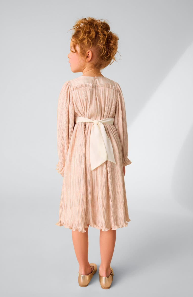 Laura Ashley Kids' Pleated Long Sleeve Dress, Alternate, color, 