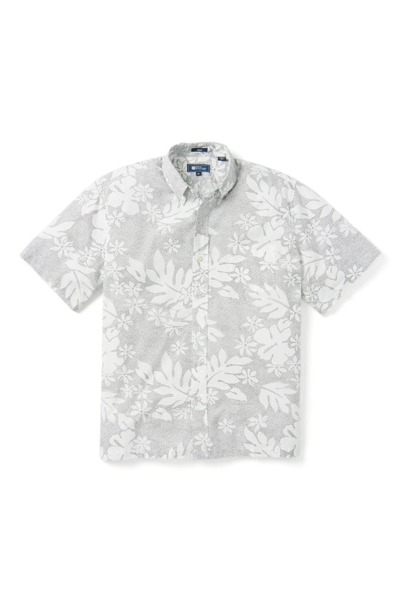 Dotty Pualani Short Sleeve Button-Down Camp Shirt, Main, color, MARSHMALLOW