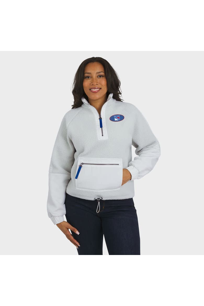 Women's WEAR by Erin Andrews Gray New York Rangers Polar Fleece Quarter-Zip Jacket, Alternate, color, Gray