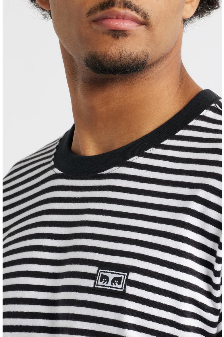 Stripe Long Sleeve Cotton T-Shirt, Alternate, color, BLACK MULTI