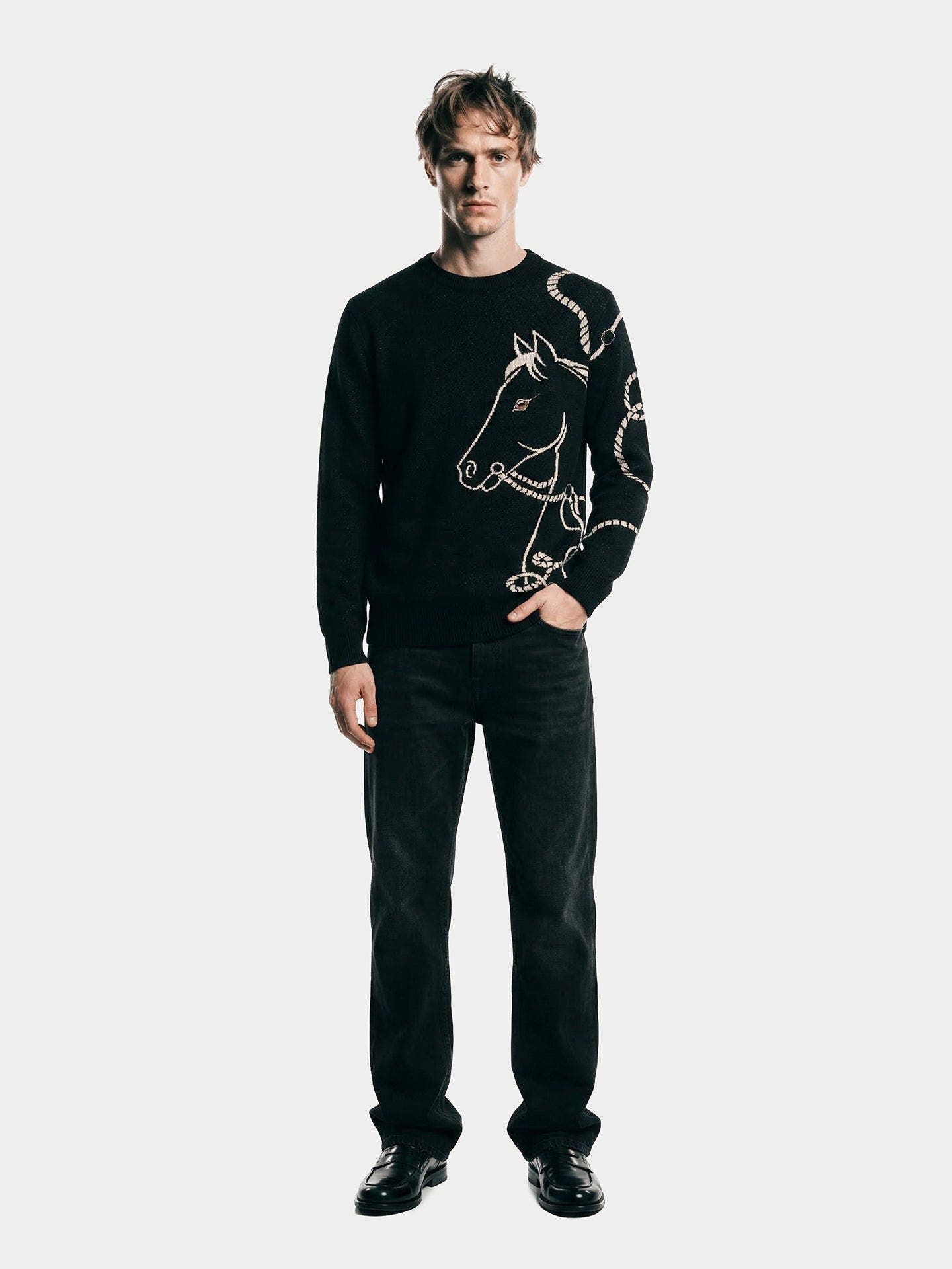 Cashmere Horse Jacquard Sweater - image 2