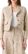 Akris punto Ikat Floral Print Crop Cotton Blend Canvas Jacket