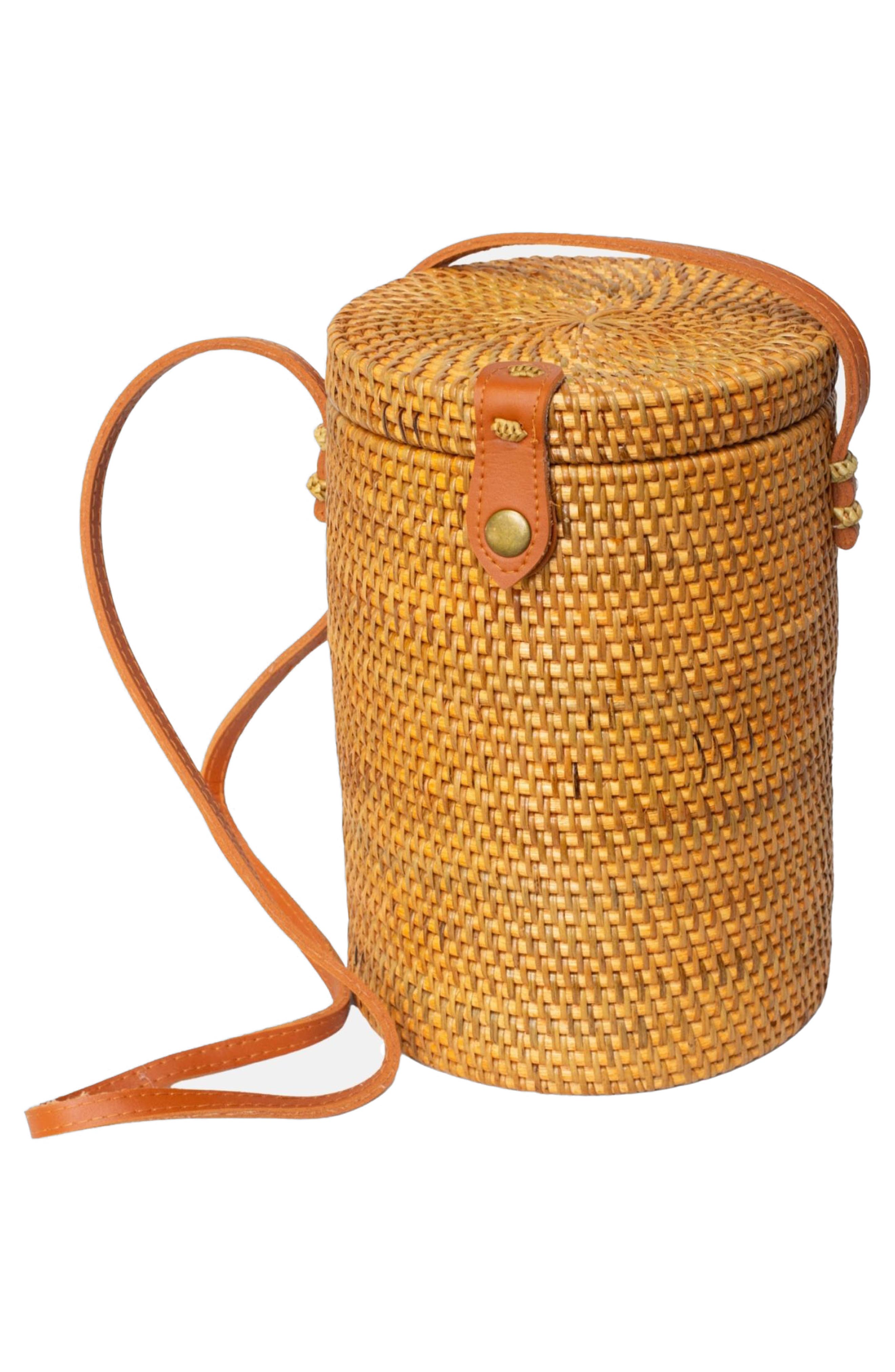 Jelavu Zuma Handwoven Rattan Bucket Bag, Alternate, color, Tan