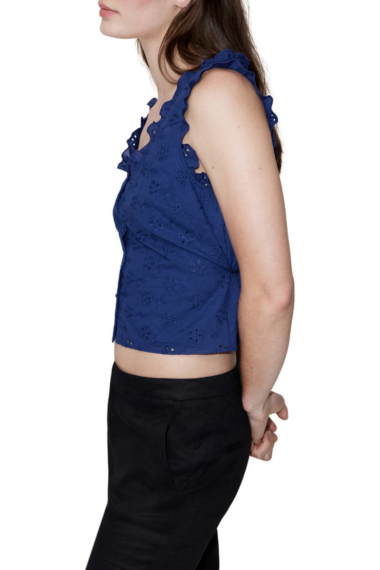 Embroidered Sleeveless Crop Top, Alternate, color, INK BLUE