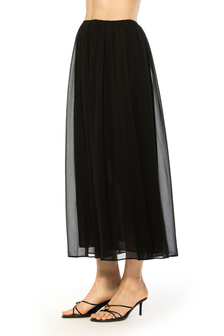VAYLA LONG FLOWY MAXI SKIRT, Alternate, color, BLACK