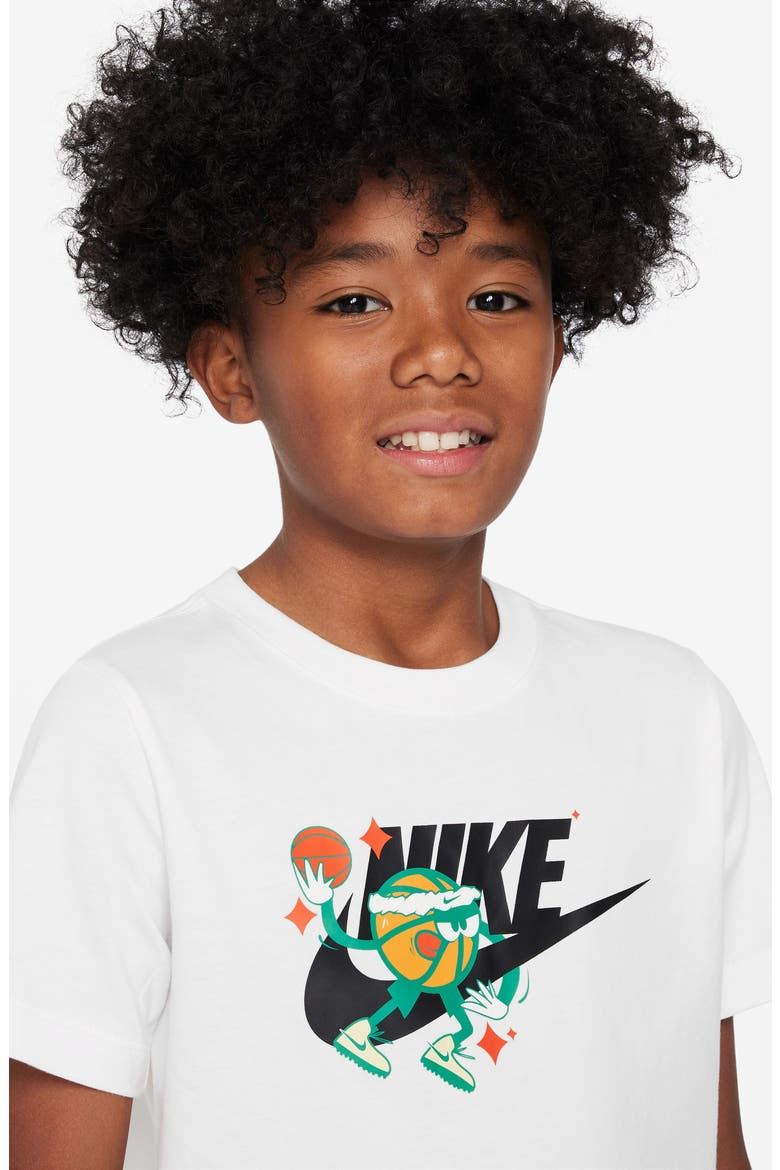 Kids' Sportswear Cotton Graphic T-Shirt, Alternate, color, WHITE