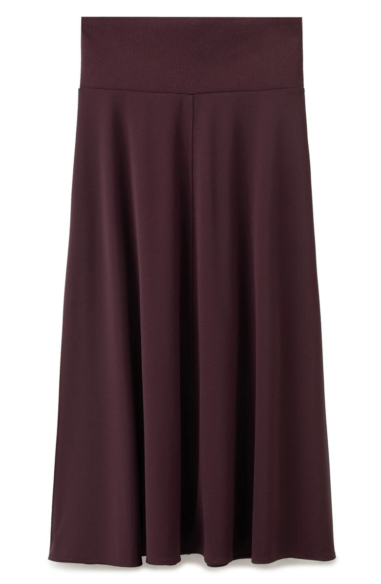 MANGO Fine Knit Midi Skirt, Alternate, color, Wine