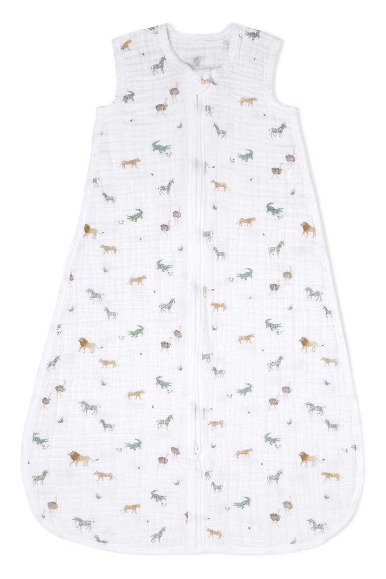 Organic Cotton Muslin Wearable Blanket, Main, color, SAFARI DREAMS