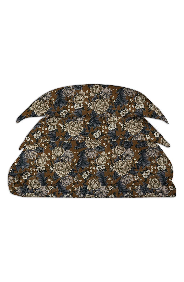 Scotch & Soda 3-Piece Full/Queen Floral Comforter & Sham Set, Main, color, Multi Brown