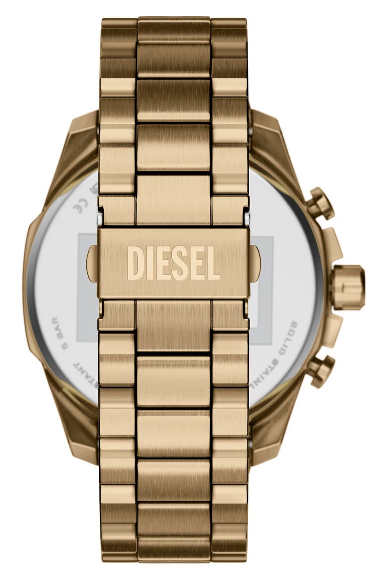 Mega Chief Slim Chronograph Bracelet Watch, 48mm, Alternate, color, ANTIQUE GOLD/ NAVY