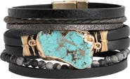 SAACHI Hollis Beaded Leather Bracelet
