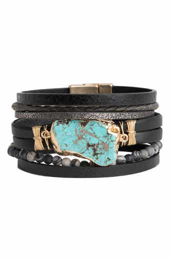 SAACHI Hollis Beaded Leather Bracelet