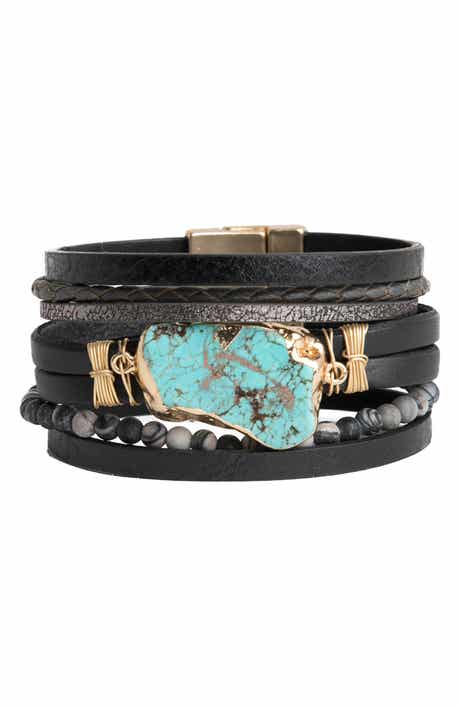 SAACHI Hollis Beaded Leather Bracelet