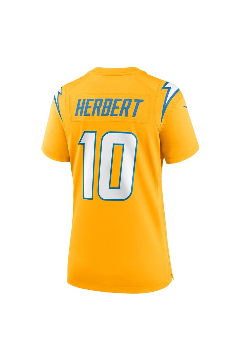 Women's Nike Justin Herbert Gold Los Angeles Chargers Alternate Charger Power Game Jersey, Alternate, color, Gold