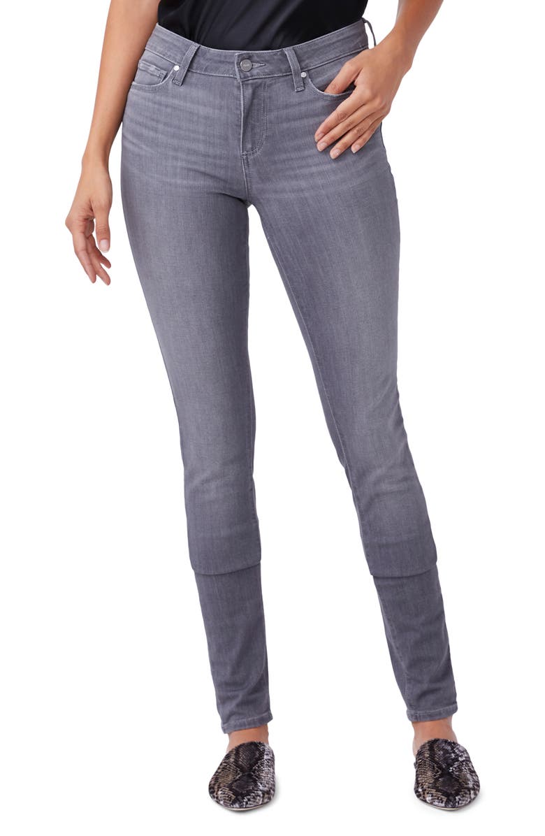PAIGE Leggy Mid Rise Long Ultra Skinny Jeans, Main, color, Stone Dust