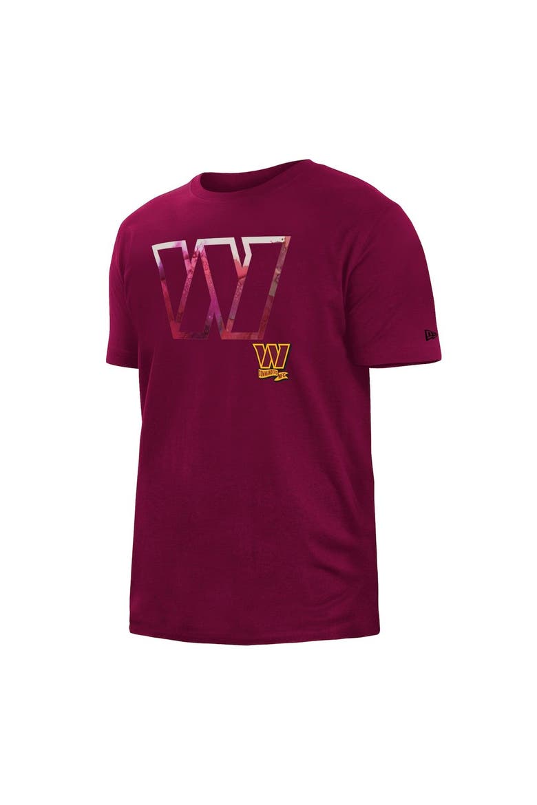 Men's New Era Burgundy Washington Commanders 2022 Sideline Ink Dye T-Shirt, Alternate, color, Red