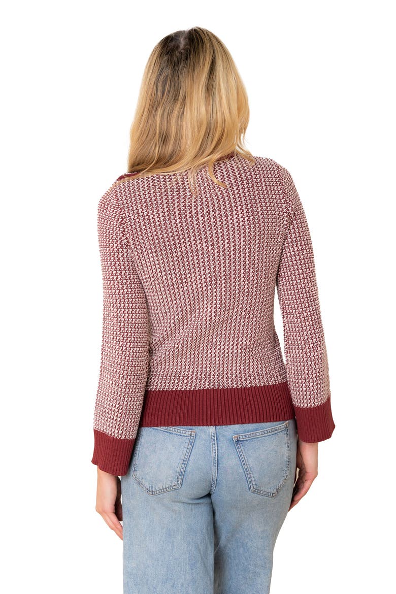 Organic Tweed Stitch Turtleneck Sweater, Alternate, color, Oxblood Tweed