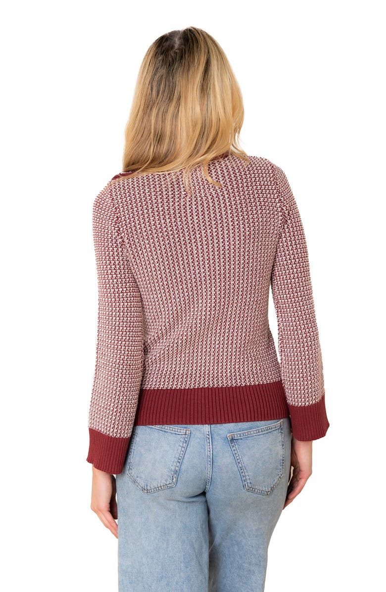 Hope & Henry Organic Tweed Stitch Turtleneck Sweater, Alternate, color, Oxblood Tweed