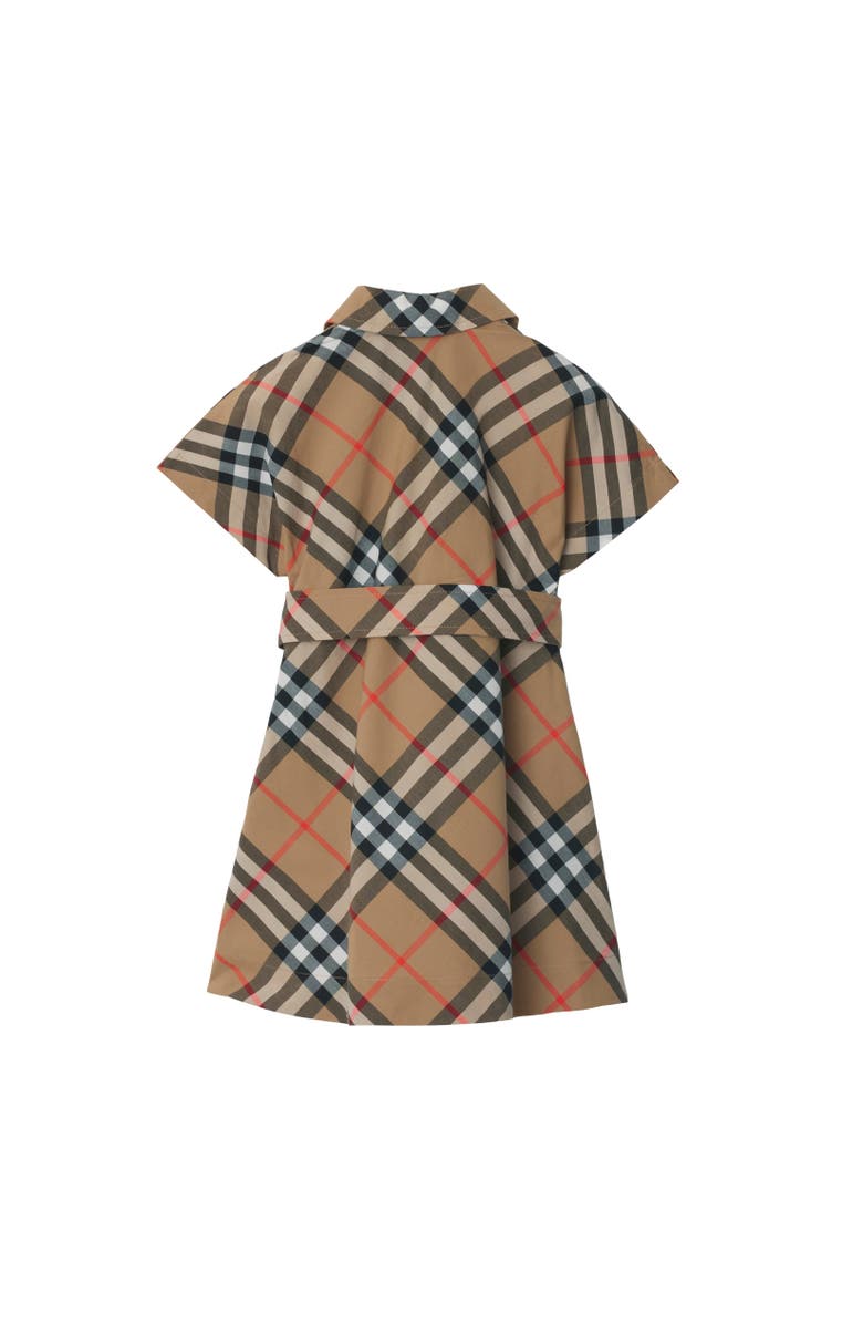 Burberry Check Cotton Shirt Dress, Alternate, color, Sand