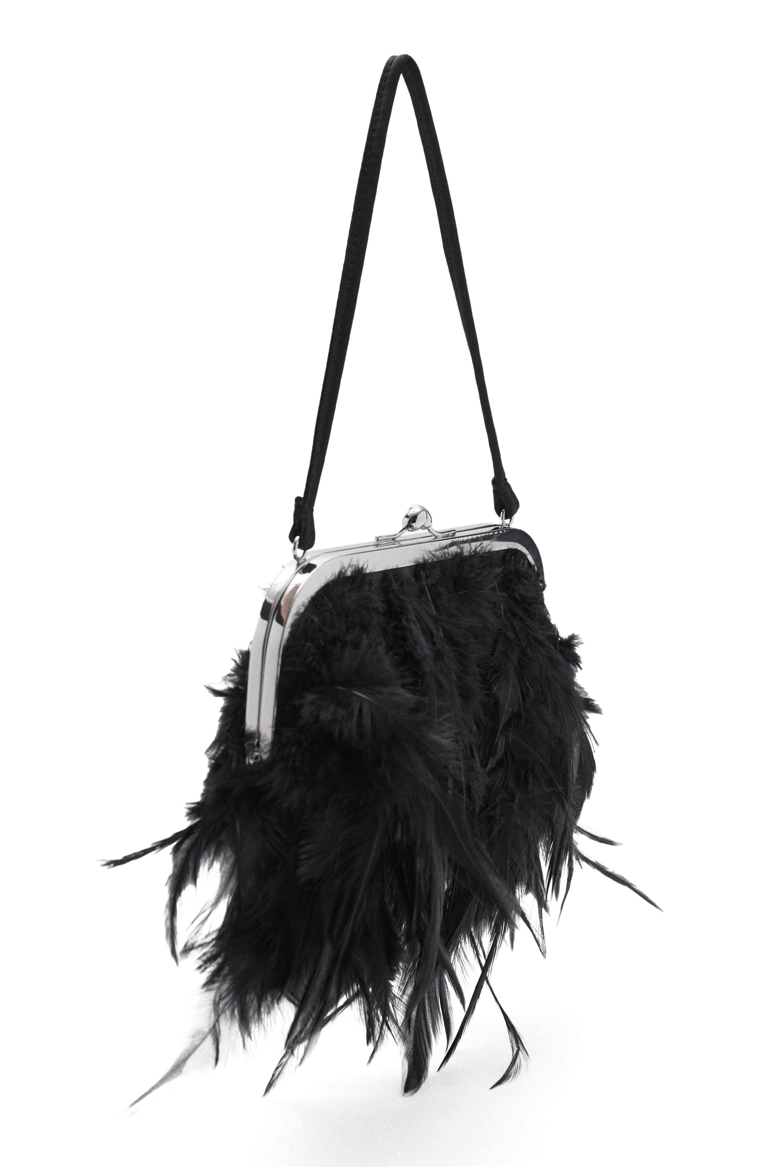 MANGO Feather Frame Handbag, Alternate, color, 