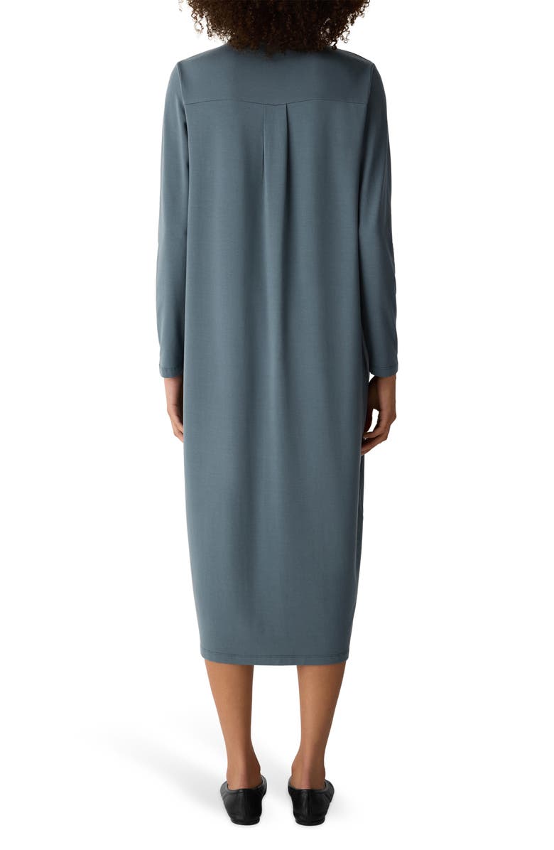 Eileen Fisher Long Sleeve Oval Jersey Shirtdress, Alternate, color, Eucalyptus