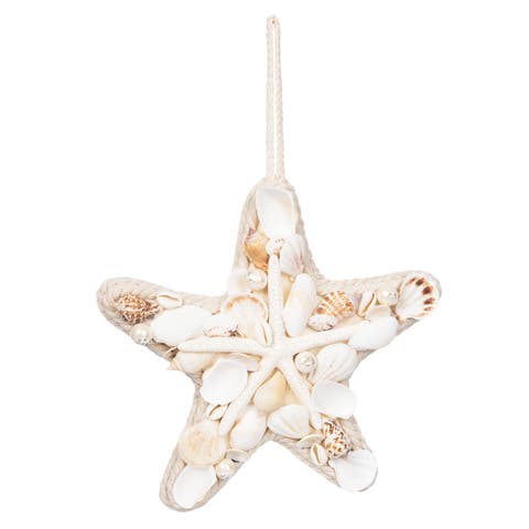 Shell Star Decorative Wall Art Sculpture 9.1" x 9.6"