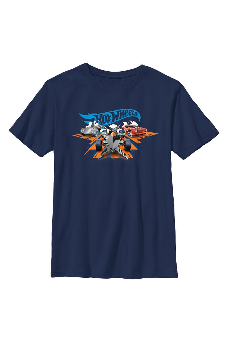 Boys Hot Wheels Bad to the Blade Race T Shirt, Main, color, Navy Blue