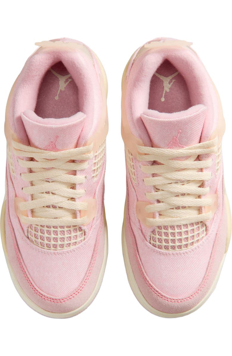 Jordan Kids' Jordan 4 Retro Basketball Sneaker, Alternate, color, Pearl Pink/ Iced Carmine