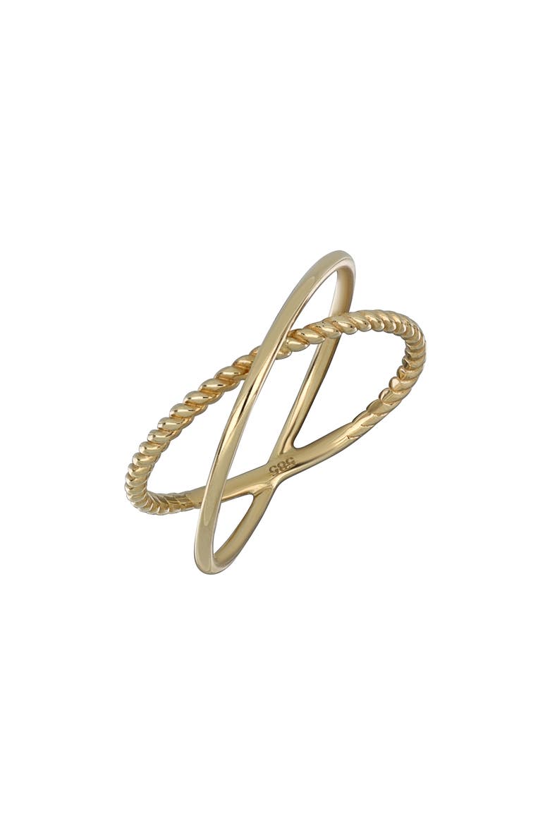 14K Gold Crossover Ring, Main, color, 14K YELLOW GOLD