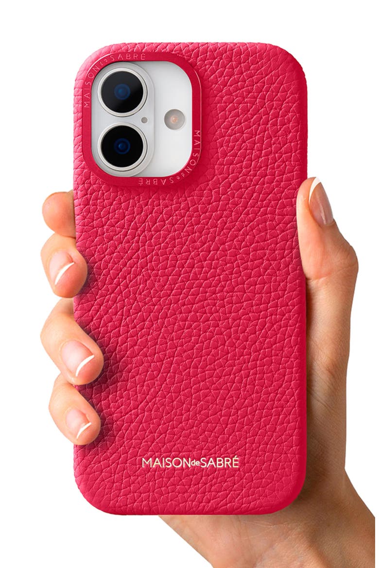 Leather Phone Case iPhone 17, Alternate, color, Shibuya Fuchsia